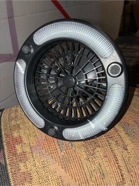 Black Portable LED Fan Lamp